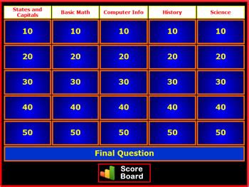 Jeopardy Style Review Game Creator .